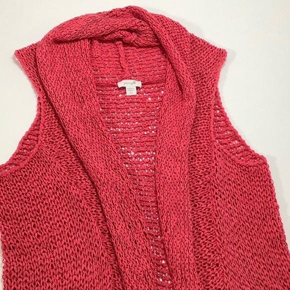 Purejill by j. Jill crochet coral pink vest size XS EUC - Picture 8 of 9